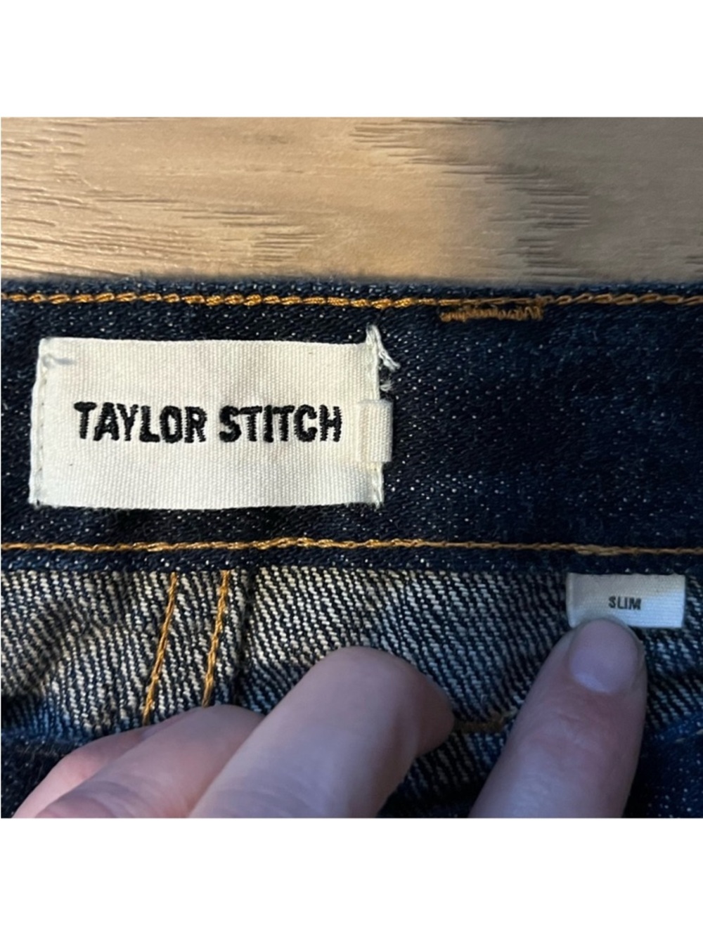 Taylor Stitch Indigo Slim Jeans with Contrast Stitching - Picture 2 of 8